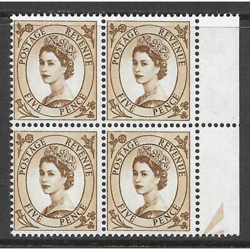 S103b 5d Wilding 9.5mm Violet phos variety - spot on Daffodil UNMOUNTED MINT