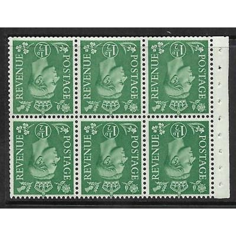 QB26a perf type Ie Bottom -1d Pale Green Booklet pane UNMOUNTED MINT MNH