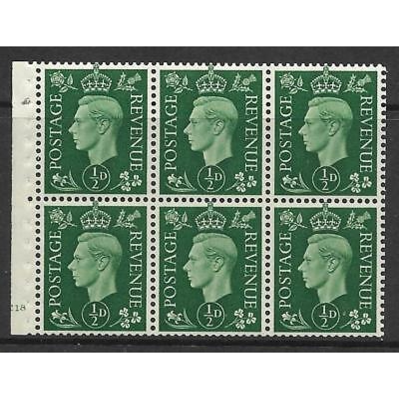 QB1 perf type B4(E) cylinder E18 No Dot - d Green Booklet pane UNMOUNTED MINT