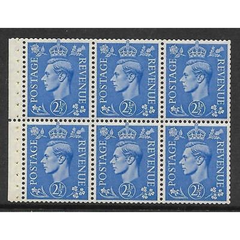 QB33a 2d Light Ultramarine booklet pane Per P wmk inv UNMOUNTED MNT MNH