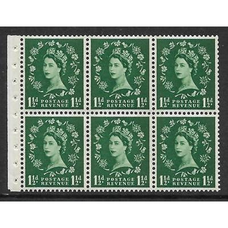 SB72 Wilding booklet pane Blue Phos perf type Ie Bottom UNMOUNTED MNT MNH