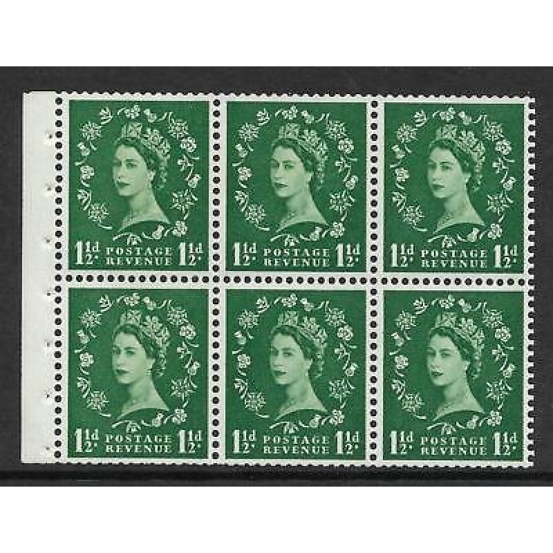 SB72 Wilding booklet pane Blue Phos perf type Ie Top UNMOUNTED MNT MNH