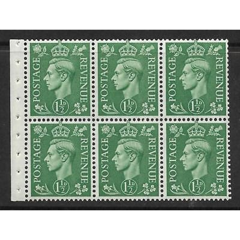 QB26 perf type I -1d Pale Green Booklet pane UNMOUNTED MINT MNH