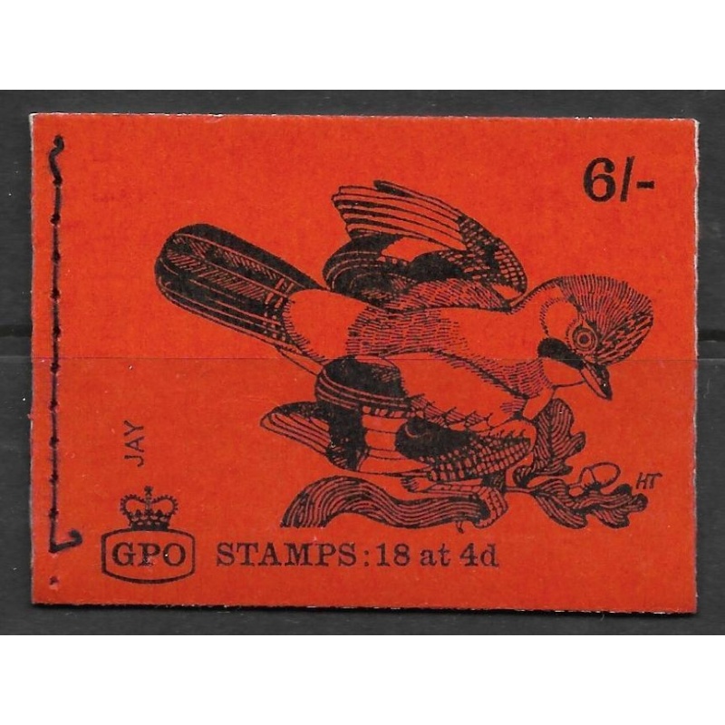 Sg QP47a 6 - Jay bird GPO Booklet with GA panes 1  2 PVA pane 3 - good perfs