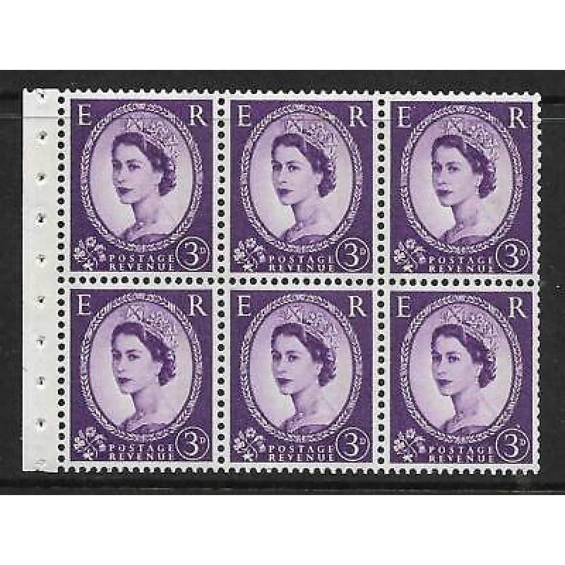 SB98 Wilding booklet pane Green Phos - perf type Ie top UNMOUNTED MNT