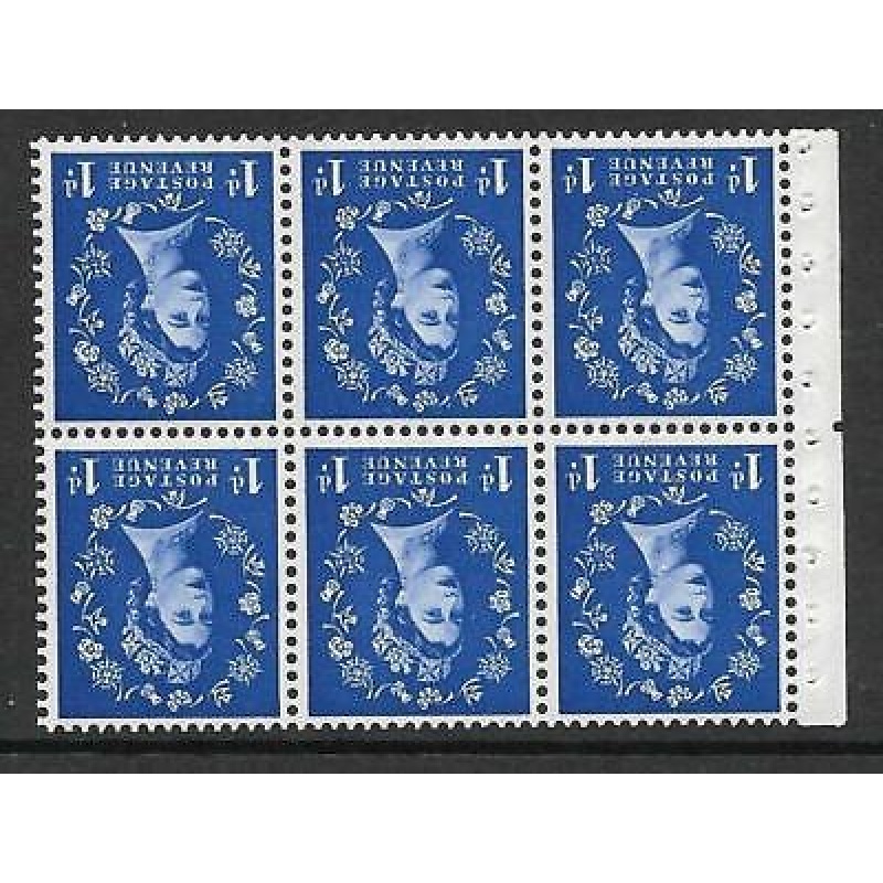 SB26a 1d Wilding booklet pane perf type Ie middle UNMOUNTED MNT MNH