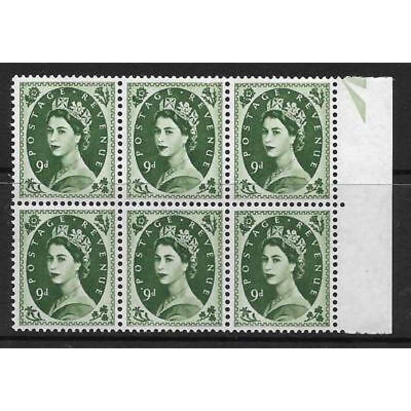 S127b 9d Wilding Multi Crowns variety - Frame Break UNMOUNTED MINT