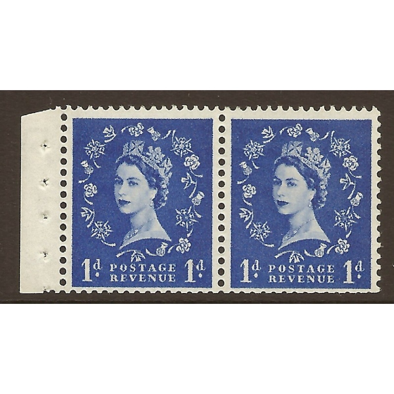 SB28 1d Wilding booklet pane perf type E(v) UNMOUNTED MNT MNH