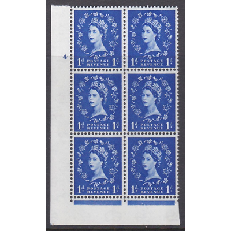 1d Wilding Violet 9.5mm Phosphor Cyl 4 No Dot perf F L(I E) UNMOUNTED MINT MNH