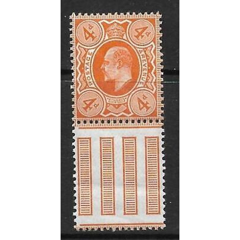 Sg 286 M27(2) 4d Deep Bright Orange Harrison perf 15x14 marginal UNMOUNTED MINT