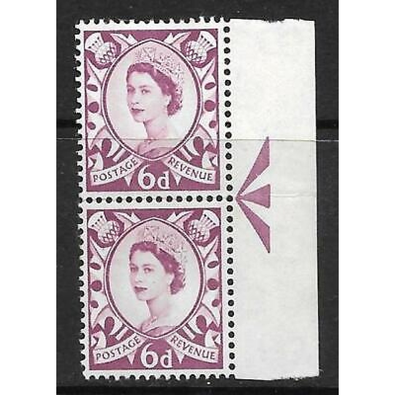 Sg XS17ab 6d Scotland with variety - retouched broken V UNMOUNTED MINT