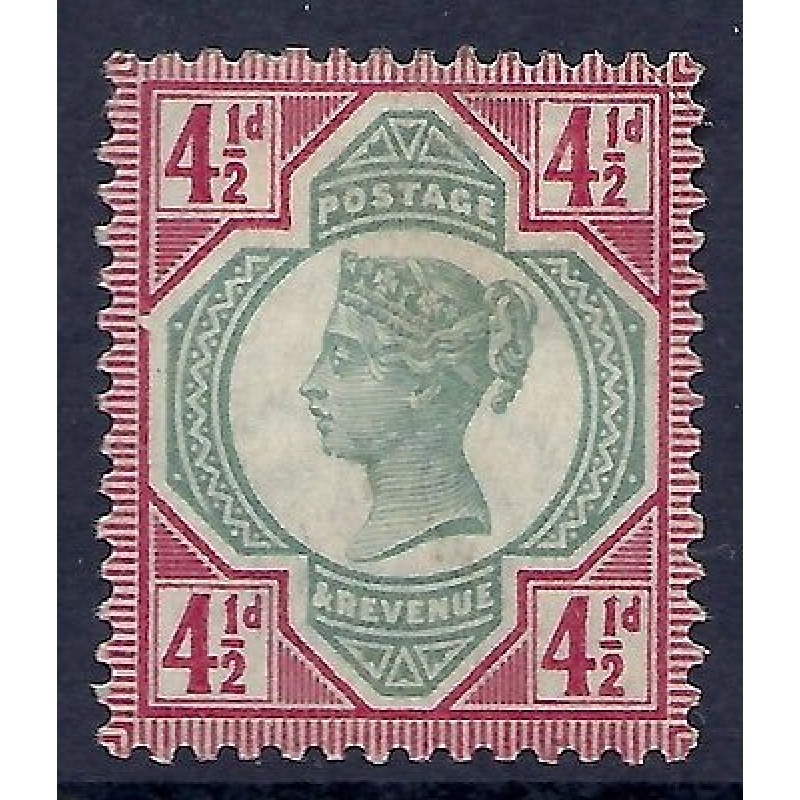 Sg206 variety 4d Green   Carmine Jublee break to LH frame MOUNTED MINT