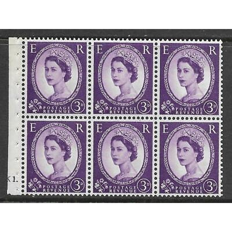 SB90 Wilding Edward Crown pane perf type Ie Bottom cyl K1 Dot UNMOUNTED MINT