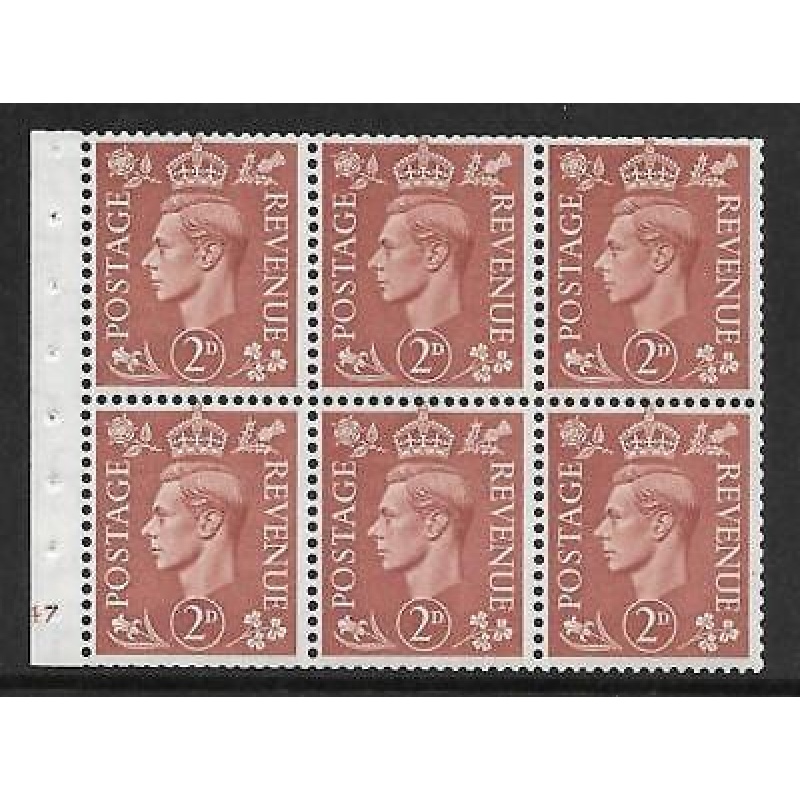 QB31 perf type B3(I) Cyl H47 No Dot - 2d Booklet pane UNMOUNTED MINT