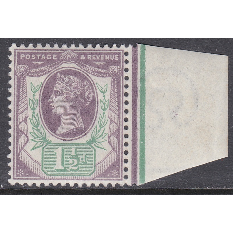 Sg 198 Spec K29(1) 1d Pale Dull purple  Pale Green Jubilee Right Margin U M