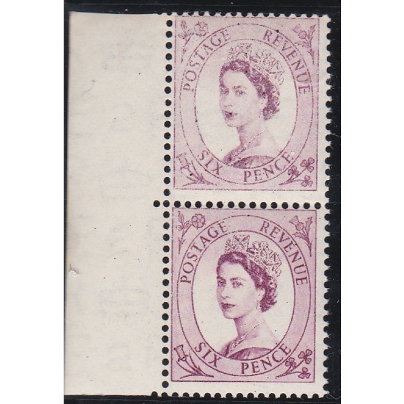 1954 S104 6d Reddish Purple dramatic dry print Tudor Wmk Unmounted Mint MNH