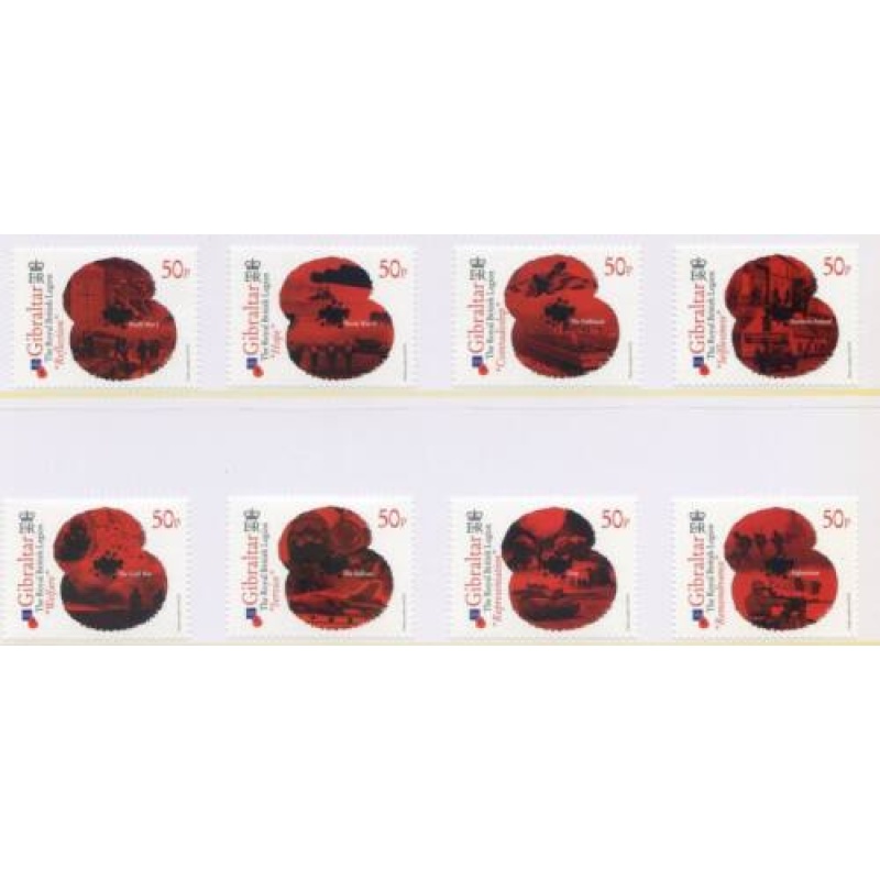 2011 Gibraltar Royal British Legion Set SG1381 1389 Unmounted Mint