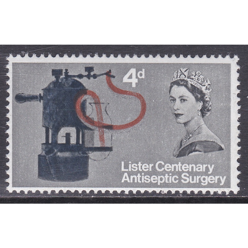 1965 sg667 4d lister centenary Shift of brown-red to tubes U M [SN]