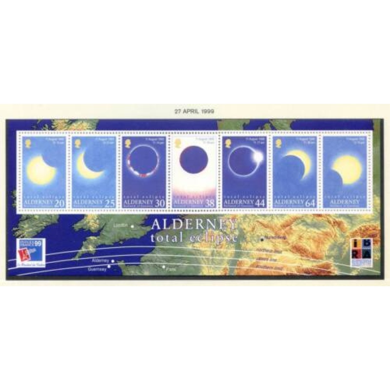 Alderney 1999 Total Eclipse Mini Sheet SGMSA131 Unmounted Mint