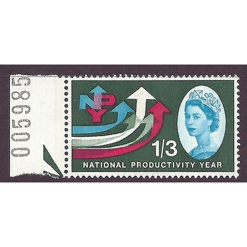 1962 sg 633pa NPY 1 3 phos narrow left band - marginal single - MNH