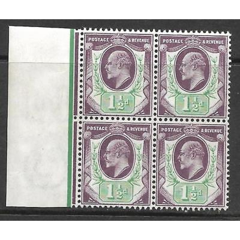 Sg224 M9(2) 1d Slate Purple  Blue Green (c) De La Rue LH marg 4 UNMOUNTED MINT