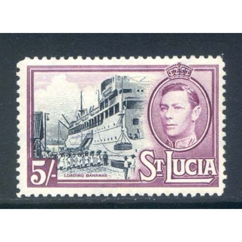 St Lucia 5 - Black  Mauve SG137 Mounted Mint