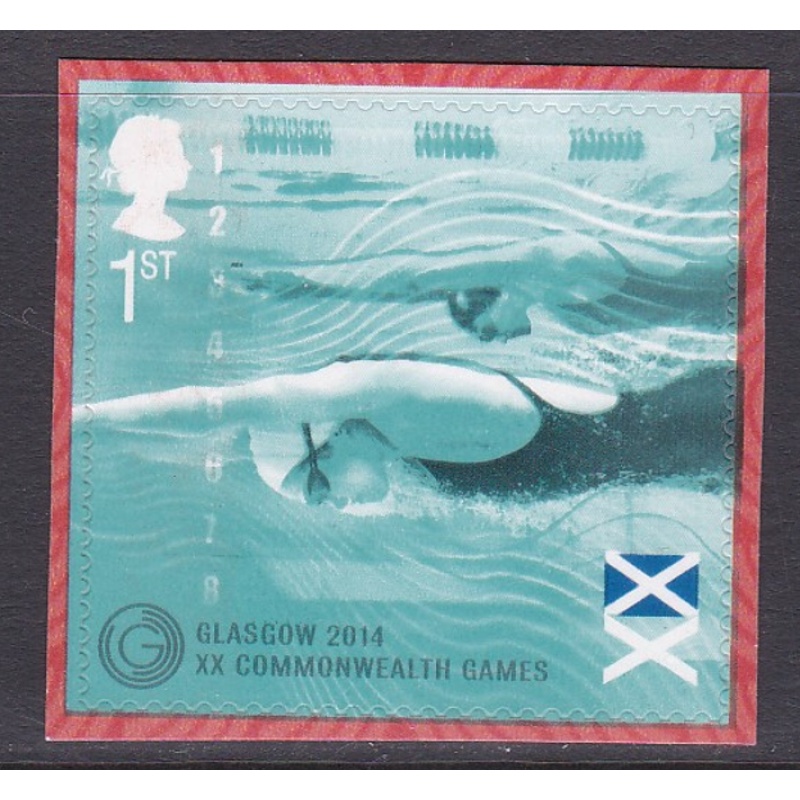 PM43 2014 Sg3625  Swimming 1st class stamp out of booklet - self adhesive