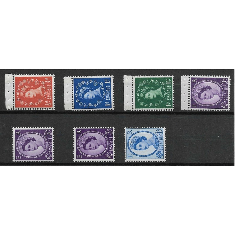 Wildings Blue White Phosphor Sideways left set of 7 UNMOUNTED MINT