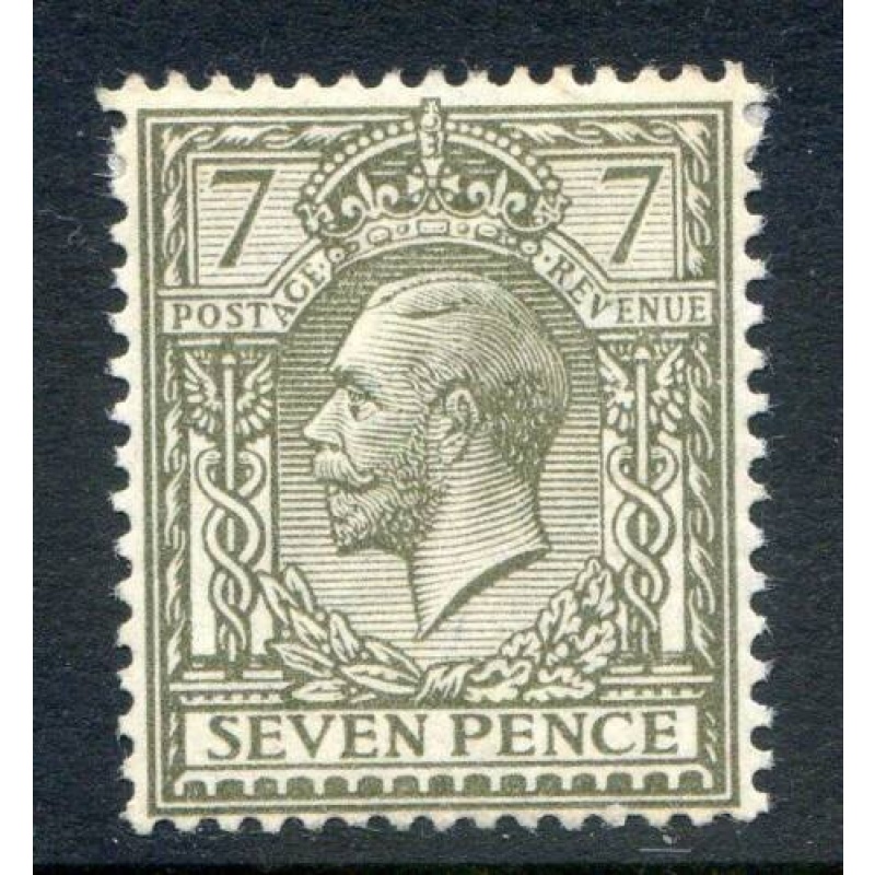 KGV 7d Sage Green Spec N27 4 Mounted Mint