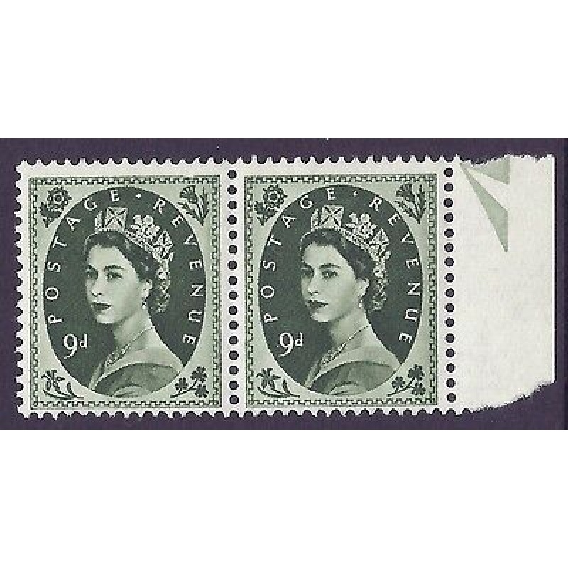 S127b 9d Wilding Multi Crowns variety - Frame Break R.11 11 UNMOUNTED MINT MNH