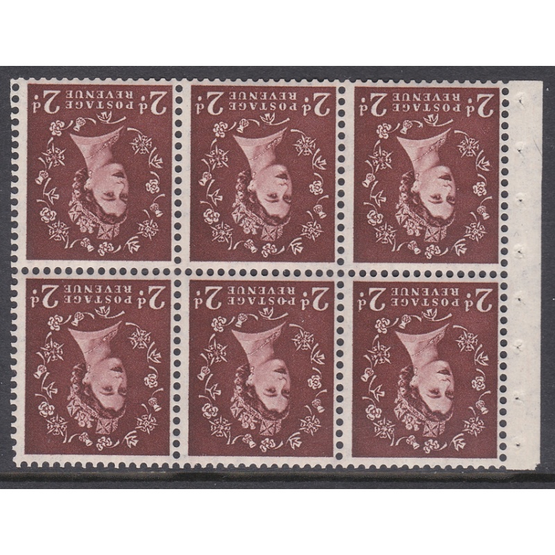 SB76a Wilding booklet pane Tudor perf type Ie Top UNMOUNTED MNT MNH