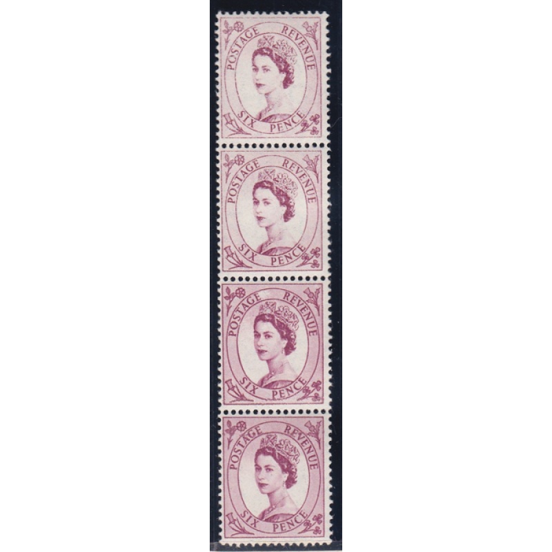 1954 S104 6d Reddish Purple dramatic dry print Tudor Wmk Unmounted Mint MNH