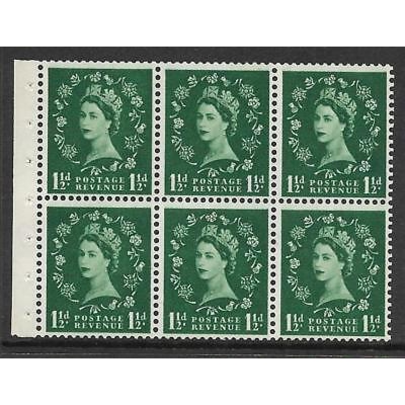 SB62 Wilding booklet pane Edward perf type Ie Bottom UNMOUNTED MNT MNH