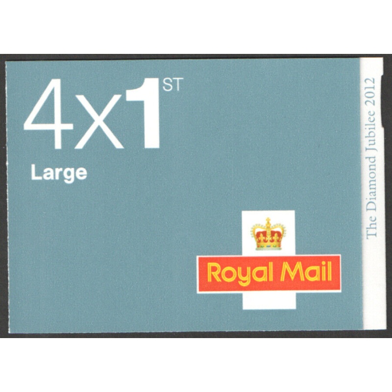 RB3 2012 Jubilee 4 x 1st class Large stamps barcode booklet - Self Adhesive