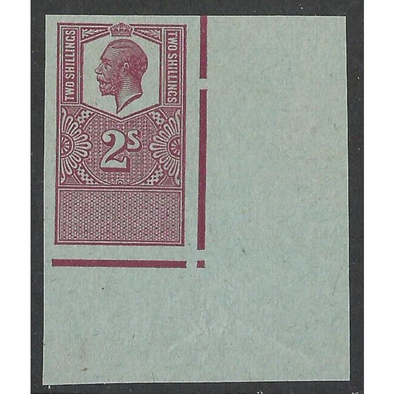 GB KGV - 2s purple Revenue Proof imperforate proof. Unmounted mint. Scarce!