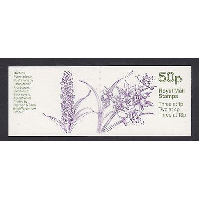 FB30 Sept 1984 Orchids (4th of 4) 50p Folded Booklet - good perfs