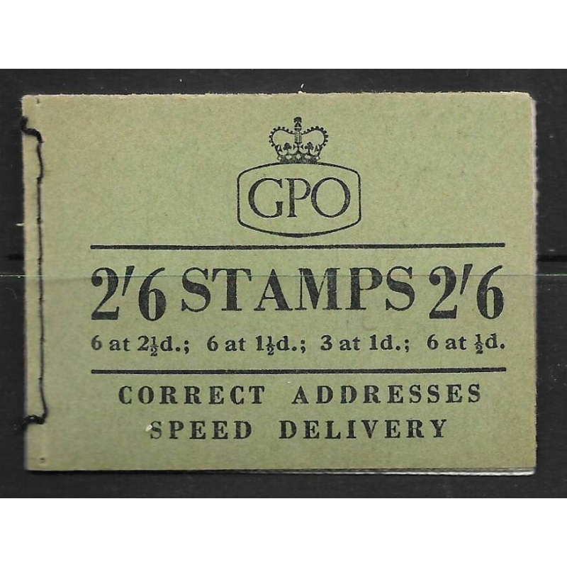 F38 2 6 GPO booklet - Jan 1956 Wmk - Up Up Inv Up UNMOUNTED MINT MNH