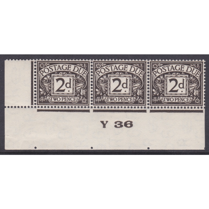 D13 2d Harrison printing Postage due Control Y36 Imperf strip UNMOUNTED MINT