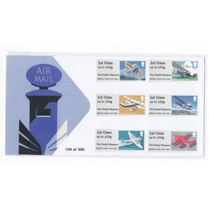 Postal Museum Air mail 104 of 300  FDC NOT stamped first day cover