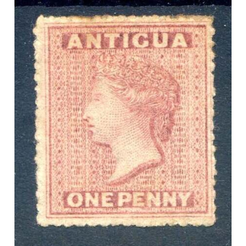 Antigua 1d Dull Rose SG6 Mounted Mint