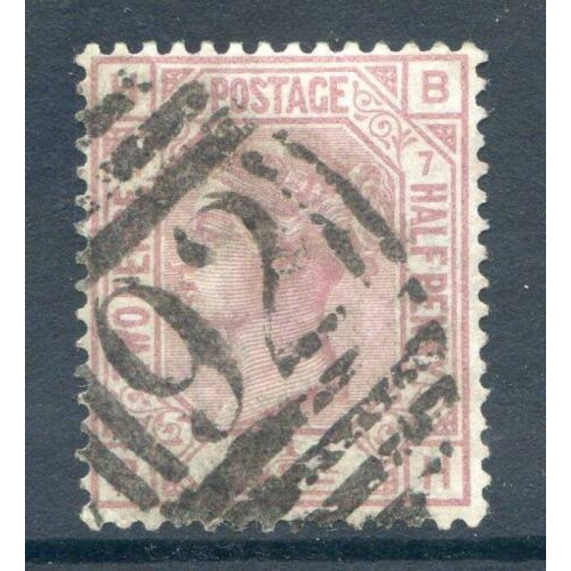 QV 2 1 2d Rosy Mauve SG141 Plate 7 Used 92 Duplex Cancel