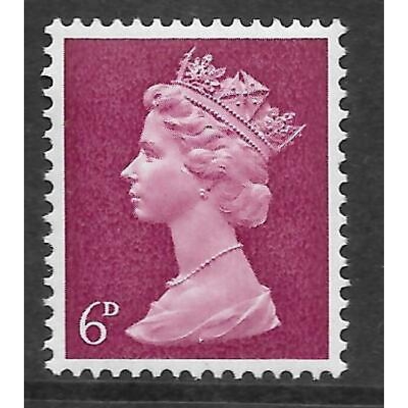 Sg 736ab 736by 6d Claret Pre-decimal Machin missing phosphor - UNMOUNTED MINT