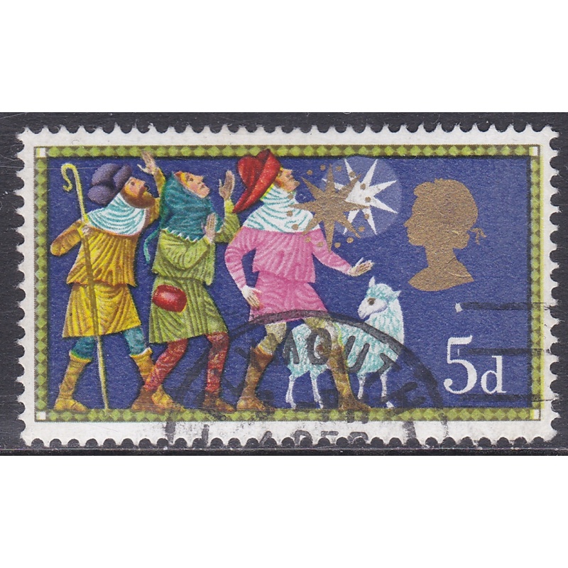 sg813 1969 5d Christmas Huge shift of Gold to left USED [SN]