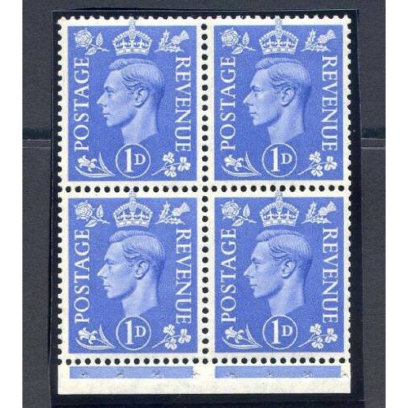 KGV1 1d Light Ultramarine Booklet Pane QB16 Unmounted Mint