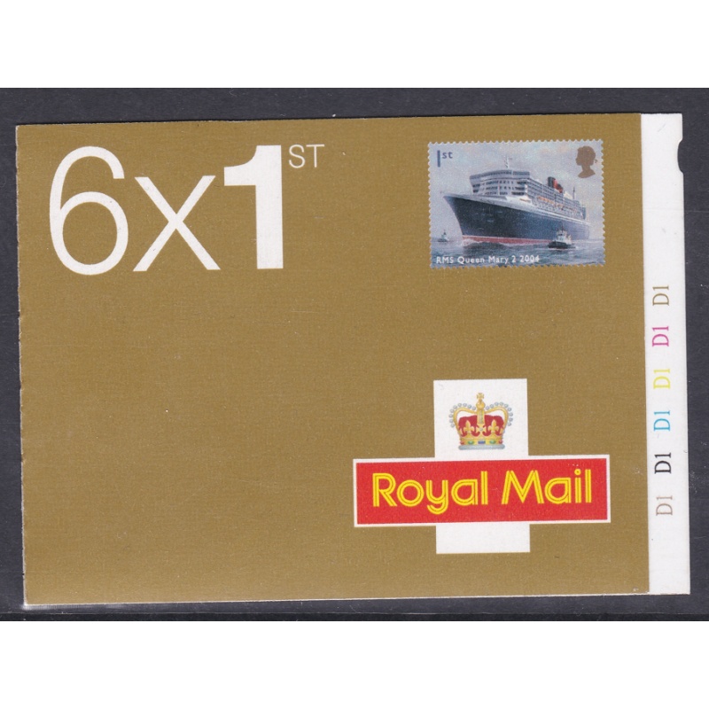 PM13 2004 Ocean Liners 6 x 1st Self Adhesive Booklet - Complete - With Cylinder