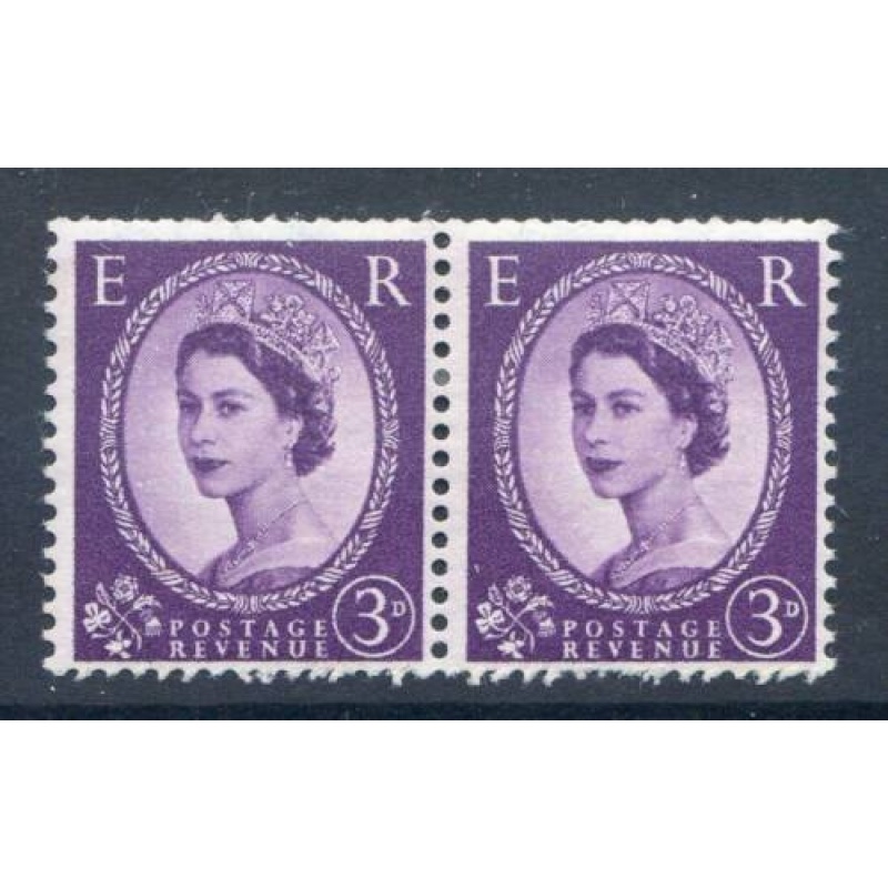 GB 3d Deep Lilac SG545b Mounted Mint Pair S Ways Wmk