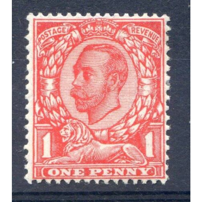 KGV 1d Scarlet SG350a Mounted Mint No Cross On Crown