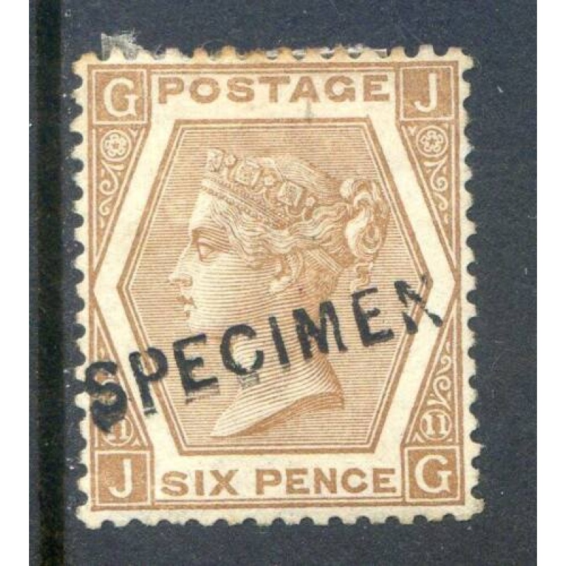 6d Deep Chestnut SG122s Mounted Mint Specimen Overprint