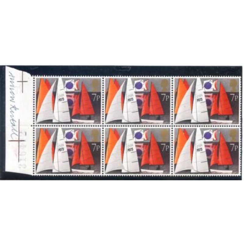 GB 1975 Sailing SG980 Unmounted Mint Block 6 signed by the Artist