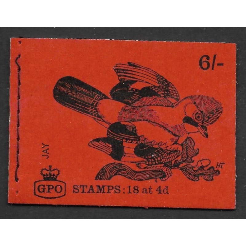 Sg QP47a 6 - Jay bird GPO Booklet with GA panes 1  2 PVA pane 3 UNMOUNTED MINT